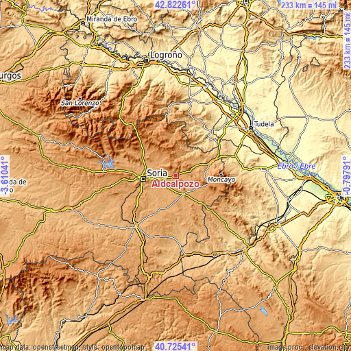 Topographic map of Aldealpozo