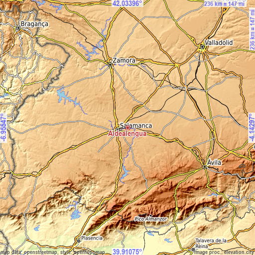 Topographic map of Aldealengua