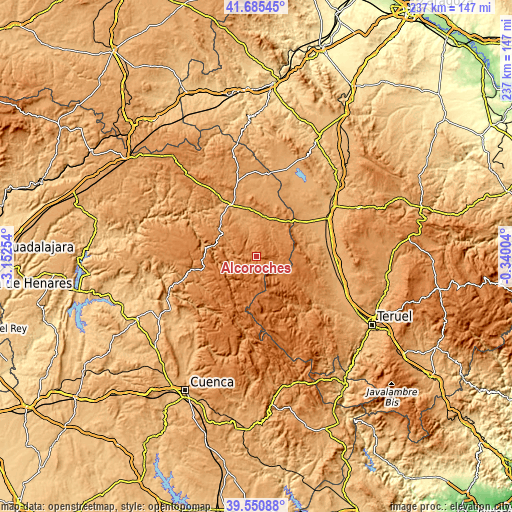 Topographic map of Alcoroches