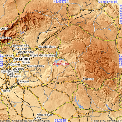 Topographic map of Alcohujate