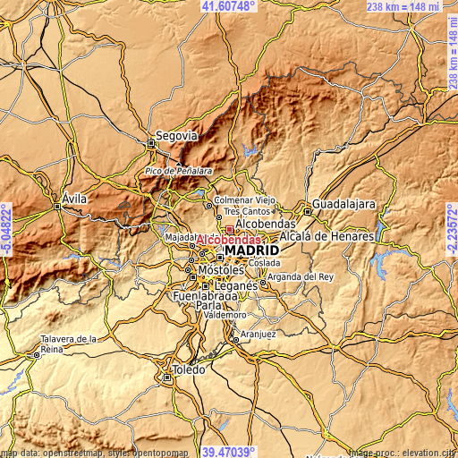 Topographic map of Alcobendas