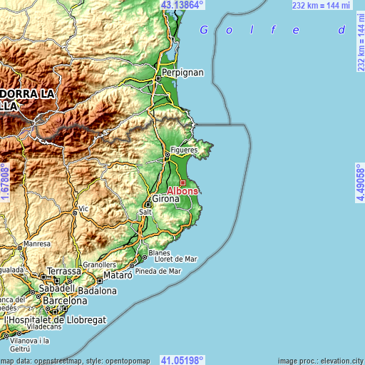 Topographic map of Albons