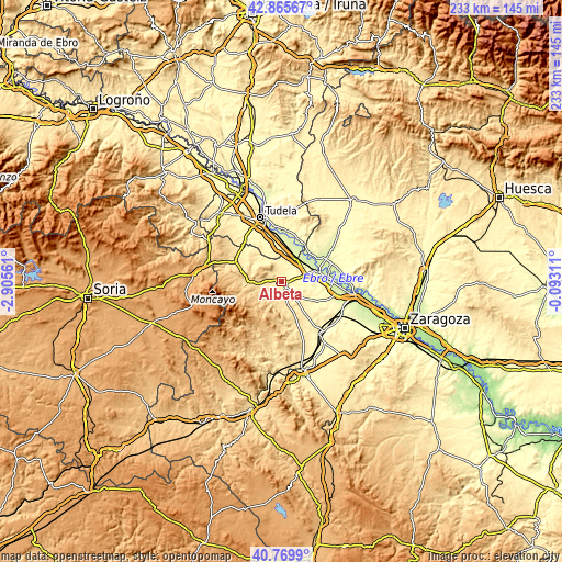 Topographic map of Albeta