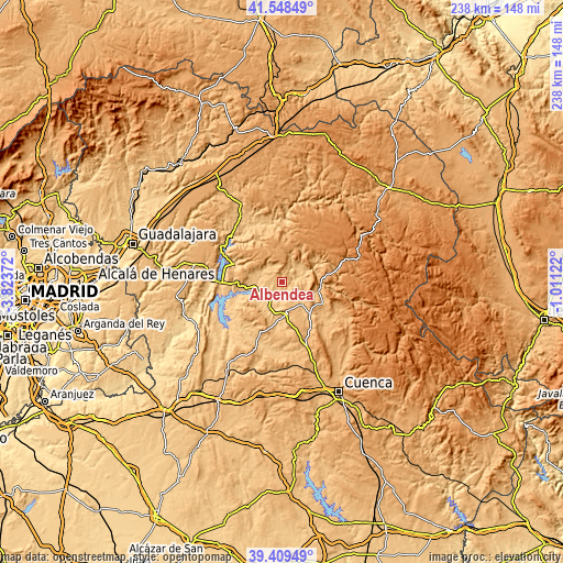 Topographic map of Albendea