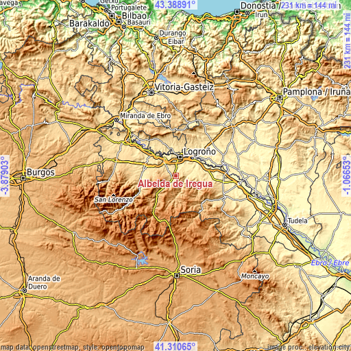 Topographic map of Albelda de Iregua