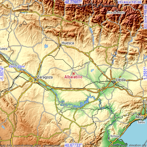 Topographic map of Albalatillo