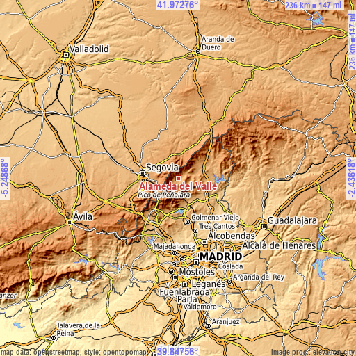 Topographic map of Alameda del Valle