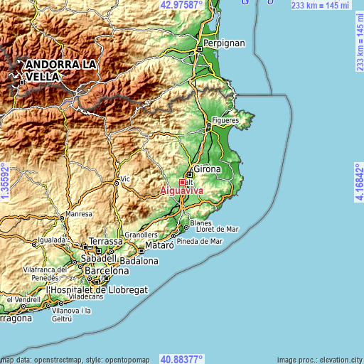 Topographic map of Aiguaviva