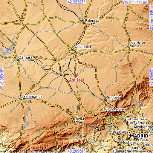 Topographic map of Aguasal