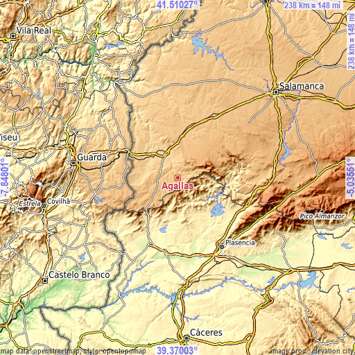 Topographic map of Agallas