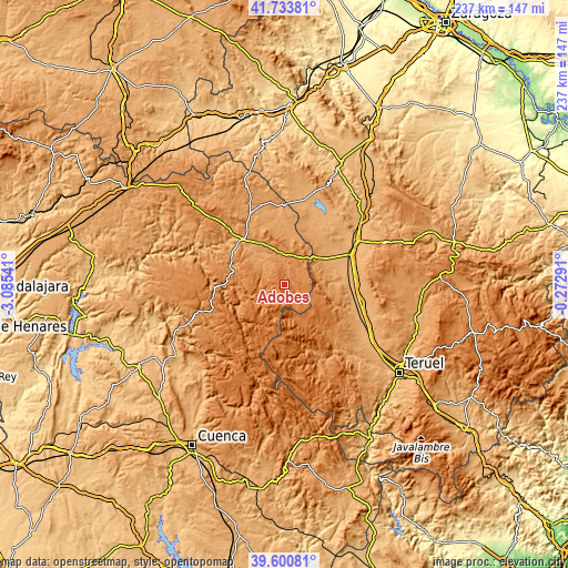 Topographic map of Adobes