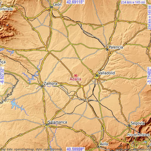 Topographic map of Adalia