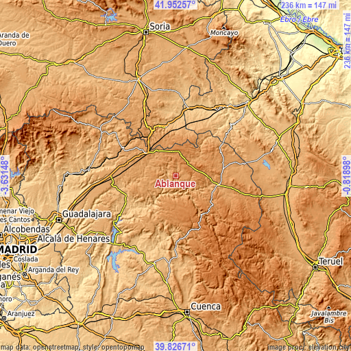 Topographic map of Ablanque