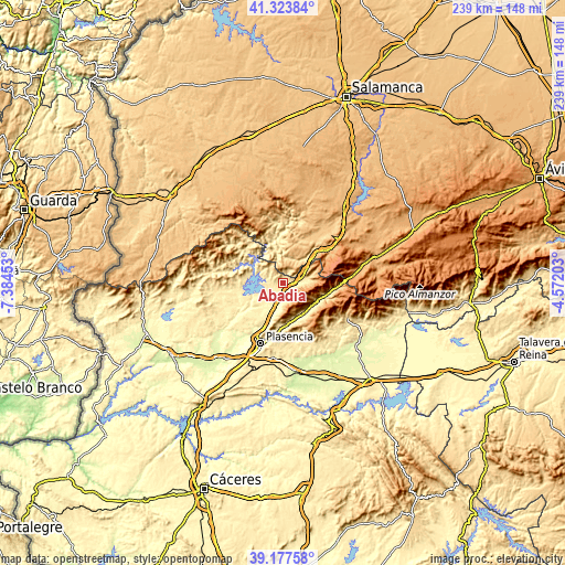 Topographic map of Abadía