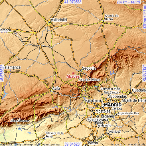 Topographic map of Abades