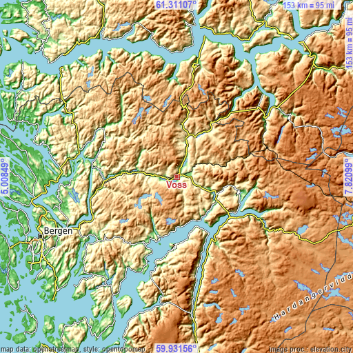 Topographic map of Voss