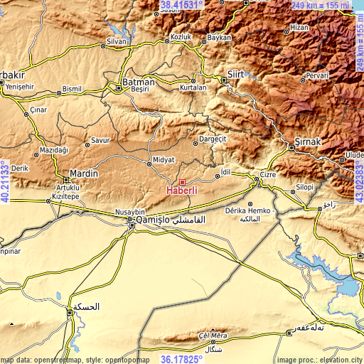 Topographic map of Haberli