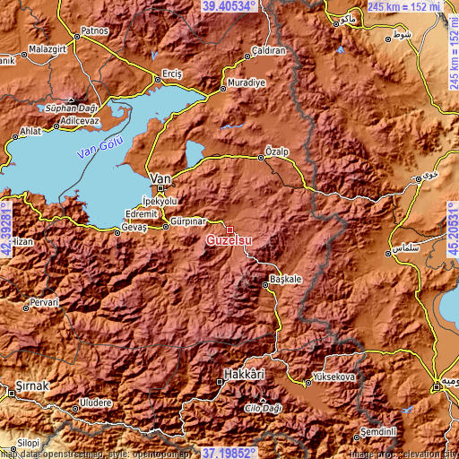 Topographic map of Güzelsu