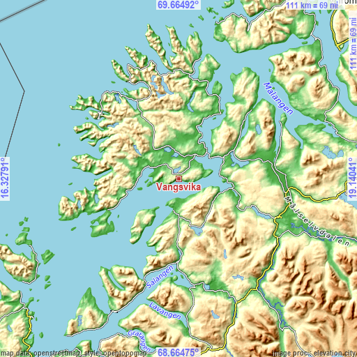 Topographic map of Vangsvika