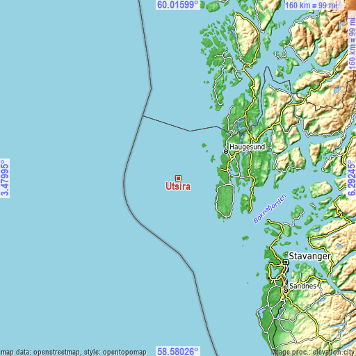 Topographic map of Utsira