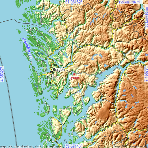 Topographic map of Tysse