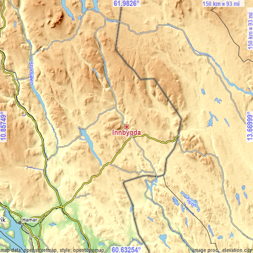 Topographic map of Innbygda