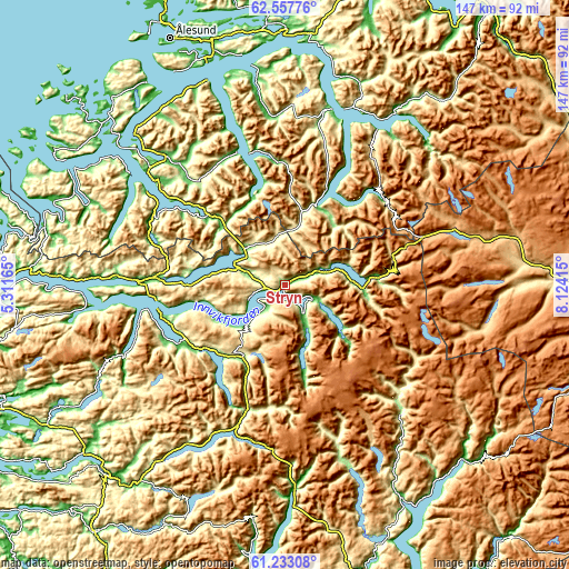 Topographic map of Stryn