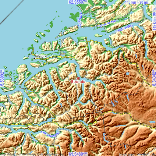 Topographic map of Stranda