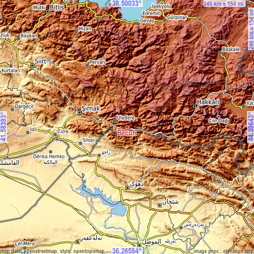 Topographic map of Becuh