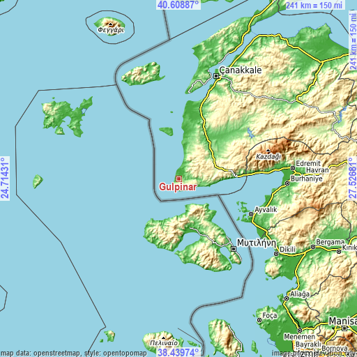 Topographic map of Gülpınar