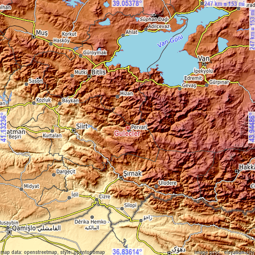 Topographic map of Güleçler