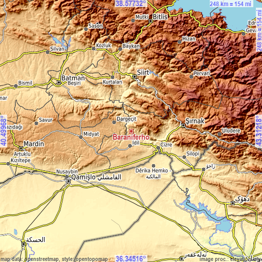 Topographic map of Baraniferho