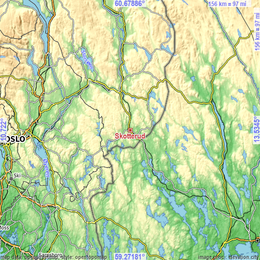 Topographic map of Skotterud