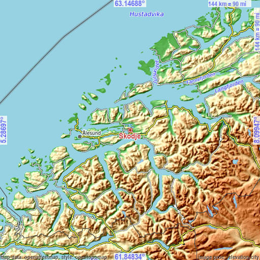 Topographic map of Skodje