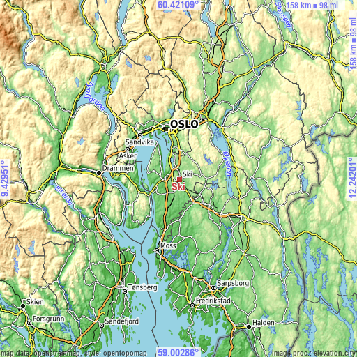 Topographic map of Ski
