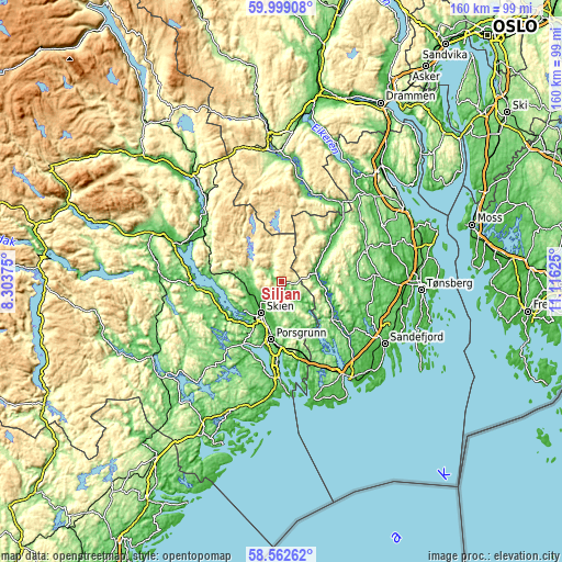 Topographic map of Siljan