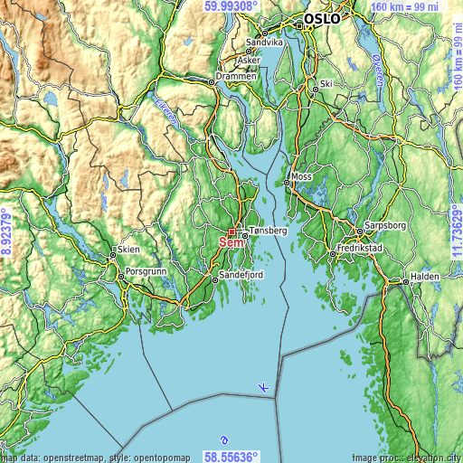 Topographic map of Sem