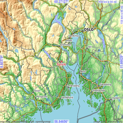 Topographic map of Selvik