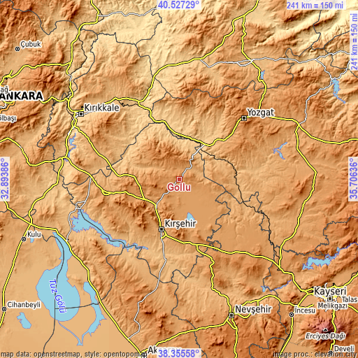 Topographic map of Göllü