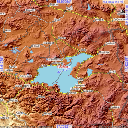 Topographic map of Göldüzü