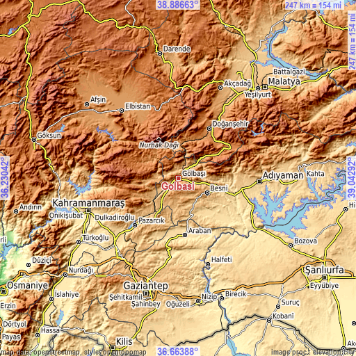 Topographic map of Gölbaşı