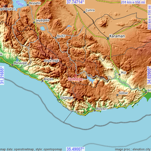 Topographic map of Göktepe