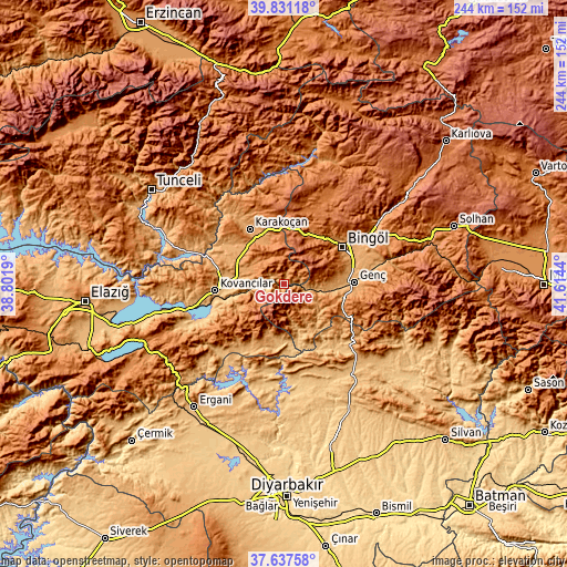 Topographic map of Gökdere