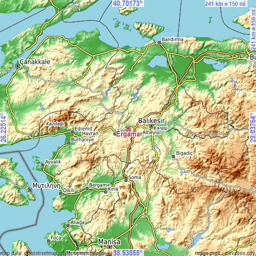 Topographic map of Ergama