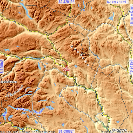 Topographic map of Otta