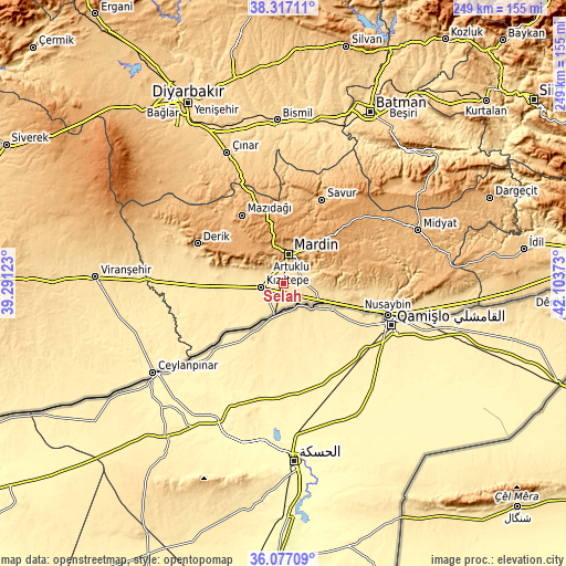 Topographic map of Selah
