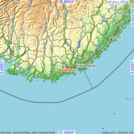 Topographic map of Nodeland