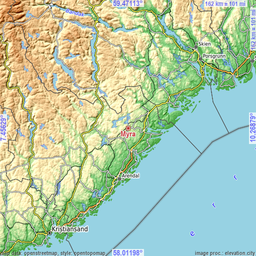 Topographic map of Myra