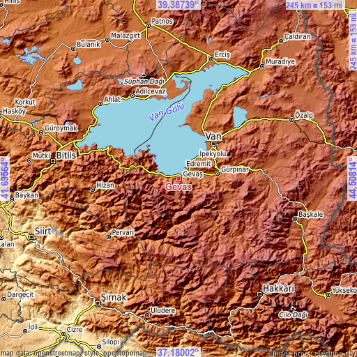 Topographic map of Gevaş