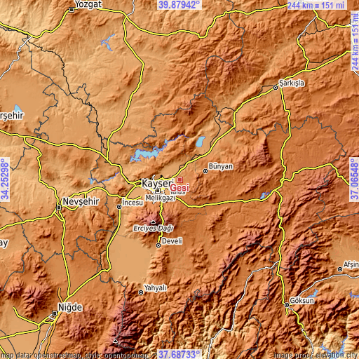 Topographic map of Gesi